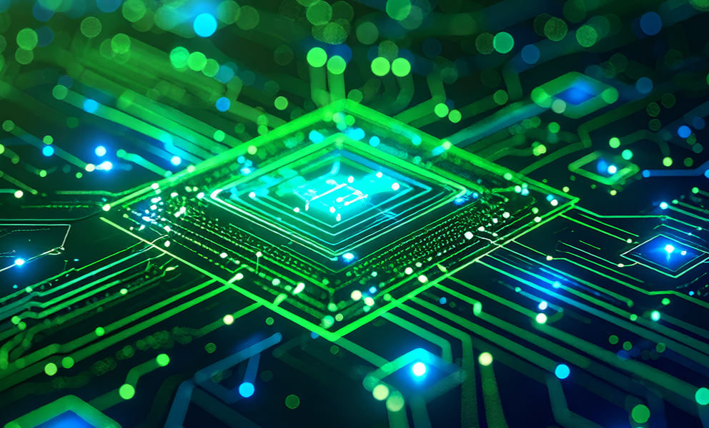 Green and Blue Microchip slider