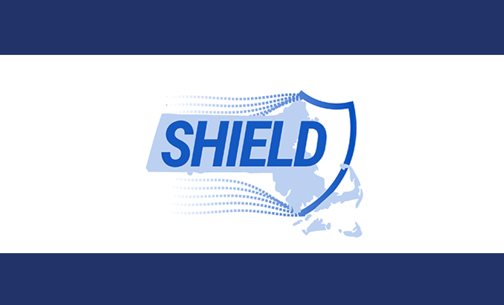 Shield logo blue border